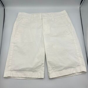 J.Crew Bermuda Shorts White Cotton Blend Casual Everyday Size 00‎
